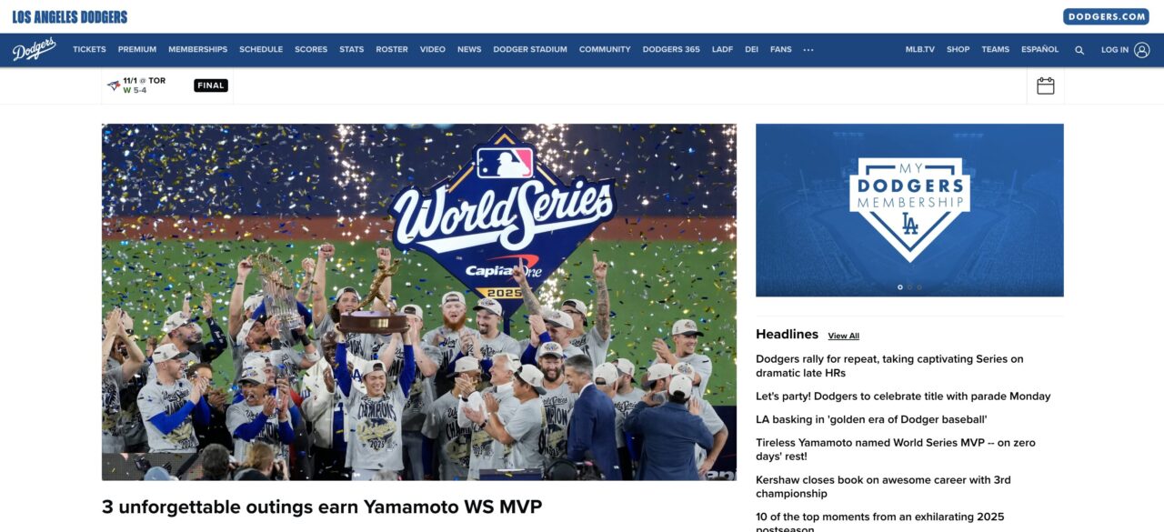 ドジャース,優勝パレード,生中継,ネット配信